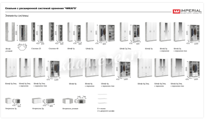 Антресоль 1д. Чикаго Вайт  (Белый)