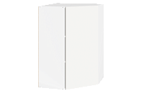 Шкаф навесной Фьюжн 42.20 угл. L600х600 Н900 левый (1 дв. гл.) (Белый эмаль)