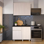 Кухня Тренд 1,0 (Ясень белый/Столешница Черный янтарь)