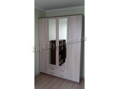 Шкаф распашной Квадро (Ясень шимо темный/Ясень шимо светлый)