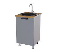 Шкаф нижний мойка 5М кухня Осло без столешницы (Белый/Карбон Фарфор) 