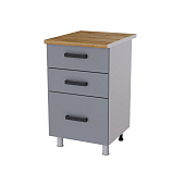 Шкаф нижний с 3 ящиками 5Р3 кухня Контемп без столешницы (Дуб сонома/Графит)