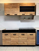 Кухня линейная Алиса 1,6  комп №13 (Дуб сонома/Дуб золотой)