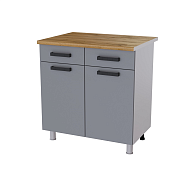 Шкаф нижний с 2 ящиками 8Р2 кухня Кампео без столешницы (Белый/Панакота) 