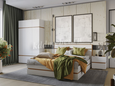 Шкаф Аркон 2х ств. (Белый/Бетон темный)