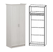 Шкаф Прага-1 2-х створчатый с карнизом (Ясень анкор белый)