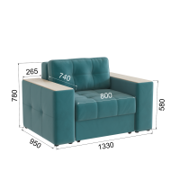 Кресло кровать Виконт_Бирюза