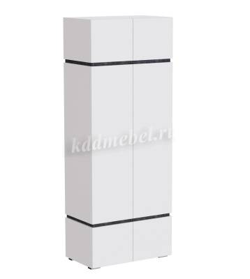 Шкаф Аркон 2х ств. (Белый/Бетон темный)