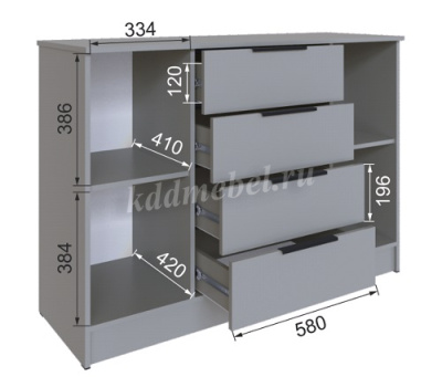 Комод Мадрид 1310 (Камень серый)