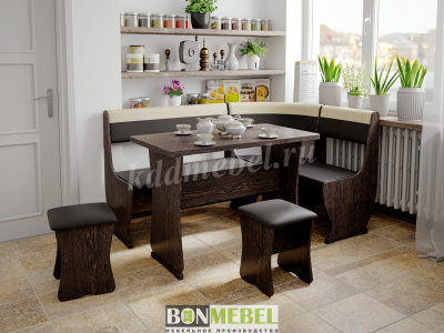 Кухонный уголок Уют-1 мини Универсал (Венге/Шоколад/Бежевый) к/з