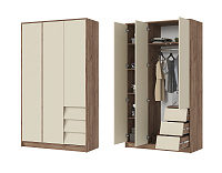 Шкаф Рейн 3-х створчатый (Дуб крафт табачный/Кашемир)