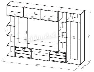Гостиная Веста (Делано темный/Сатин)