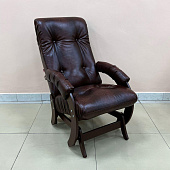 Кресло-маятник Консул Модель 68 (Орех-эмаль/Экокожа Коричневый Antik Crocodile)