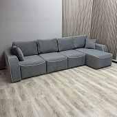 Угловой диван Бафи-2 ДУ Комплектация-4 (Романо Грей/Романо Беж) УЦЕНКА