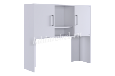 Стол компьютерный Лайт-2 с надстройкой (Белый)