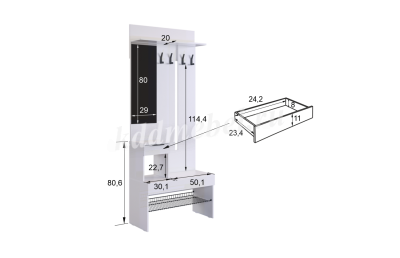 Прихожая Баско (Графит/Дуб крафт золотой)