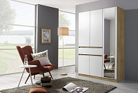 Шкаф 3-х дверный 1 ящ. с зеркалом Сура 1.2 (Дуб сонома/Белый)