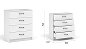 Комод 4 ящ. Чикаго Вайт (Белый)