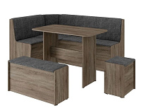 Кухонный уголок Чикаго ткань (Дуб сонома трюфель/Серый)