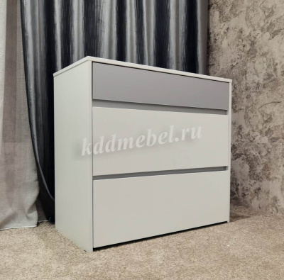 Комод Торонто 13.321 (Белый шагрень/Стальной серый)