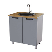 Шкаф нижний мойка 8М кухня Контемп без столешницы (Дуб сонома/Графит)