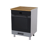 Шкаф нижний духовой 6Д кухня Контемп без столешницы (Дуб сонома/Серый софт)