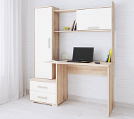 Стол компьютерный Квартет-9 (Дуб сонома/Белый)