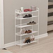 Подставка для обуви Женева-25 5-ти полочная (Белый)							