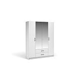 Шкаф 4д 2ящ. с зеркалом МАХ Чикаго Вайт (Белый)