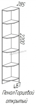 Пенал торцевой открытый (Ясень шимо темный)