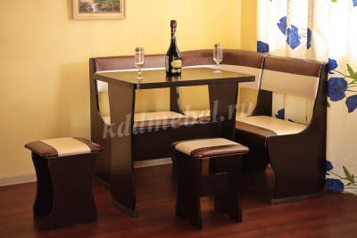 Кухонный уголок Уют-1 мини Универсал (Венге/Шоколад/Бежевый) к/з