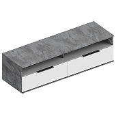 Тумба под ТВ Моника 1600 (Айрон рок/Белый лофт)