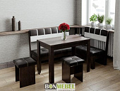 Кухонный уголок Уют-8 Люкс (Венге/Шоколад/Белый)