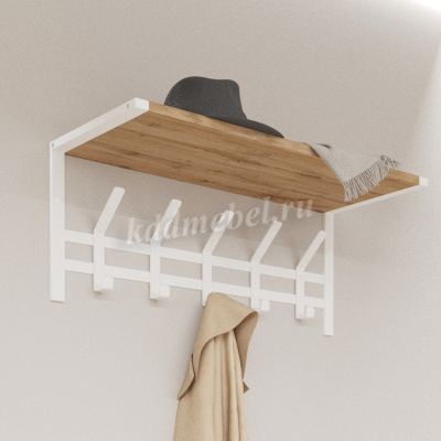 Вешалка с полкой Торонто-21Д (Белый)
