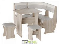 Кухонный уголок Уют-1 мини Универсал (Дуб сонома/Серый/Белый) к/з