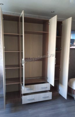 Шкаф распашной Квадро (Ясень шимо темный/Ясень шимо светлый)