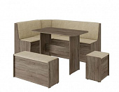 Кухонный уголок Чикаго ткань (Дуб сонома трюфель/Бежевый)