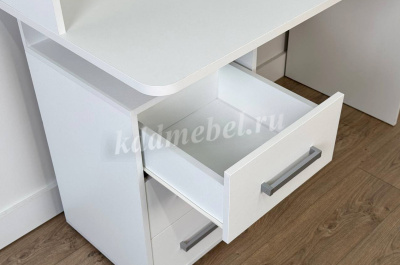 Стол компьютерный Лайт-2 с надстройкой (Белый)