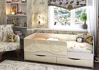 Кровать детская Дельфин/Алиса 1.8 б/м (Дуб белфорт/Ваниль)