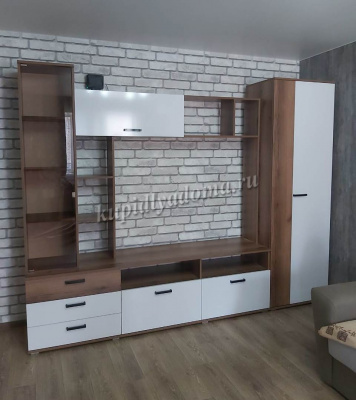 Гостиная Крокус (Дуб делано/Белый гладкий)