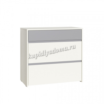 Комод Торонто 13.321 (Белый шагрень/Стальной серый)