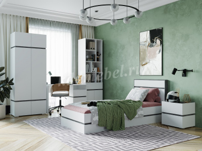 Шкаф Аркон 2х ств. (Белый/Бетон темный)