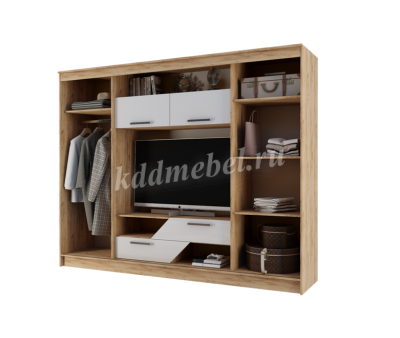 Гостиная Кармен (Дуб вотан/Белый гладкий)