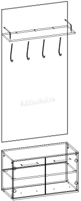 Обувница Италия 800 (Ясень шимо темный/Ясень шимо светлый)