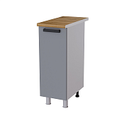 Шкаф нижний 3Р кухня Осло без столешницы (Белый/Карбон темный)