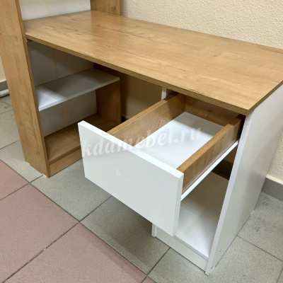 Стол-стеллаж Твист лайн (Дуб бунратти/Белый)