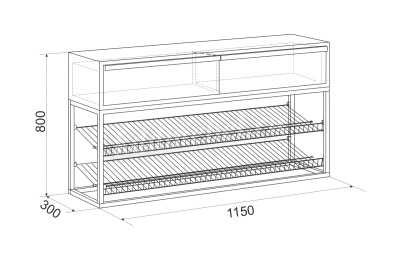 Обувница Крафт 2 (Черный муар/Дуб сонома)