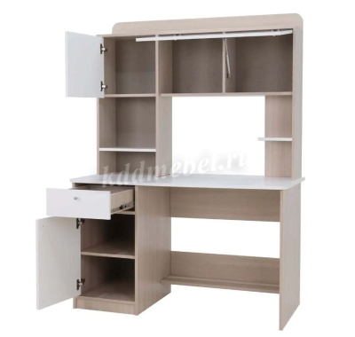 Стол компьютерный Котофей (Ясень шимо светлый/Белый)