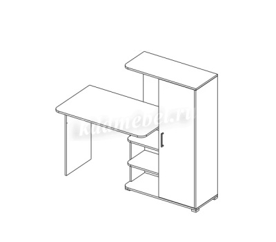 Стол компьютерный Эра №1 (Белый текстурный)