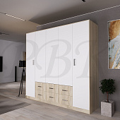 Шкаф 5-ти дверный Монтана 2.3 без зеркал (Дуб сонома/Белый)